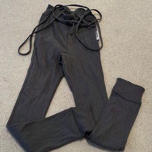 Gymshark ribbed leggings with waist tie.